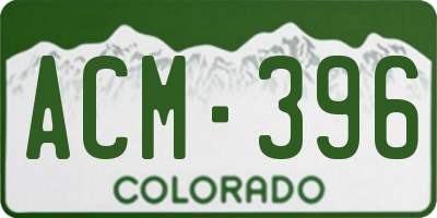 CO license plate ACM396