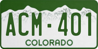 CO license plate ACM401