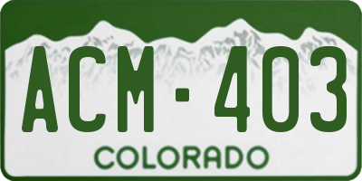 CO license plate ACM403