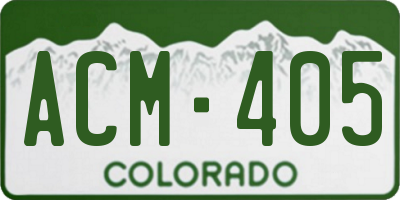 CO license plate ACM405