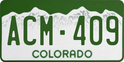 CO license plate ACM409