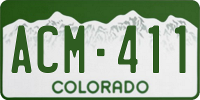 CO license plate ACM411