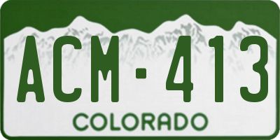 CO license plate ACM413