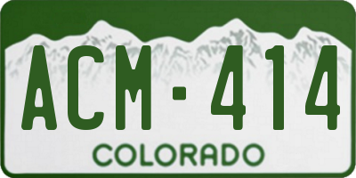 CO license plate ACM414