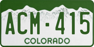 CO license plate ACM415