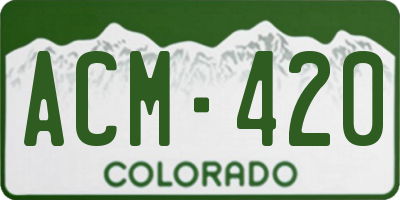 CO license plate ACM420
