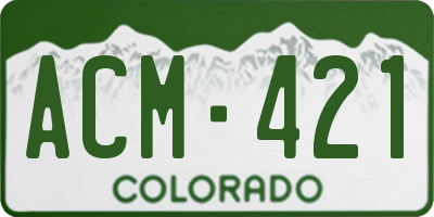 CO license plate ACM421