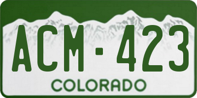 CO license plate ACM423