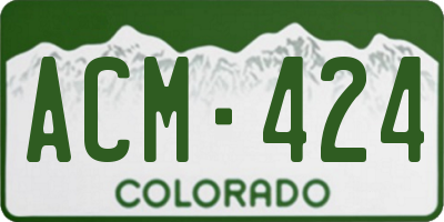 CO license plate ACM424