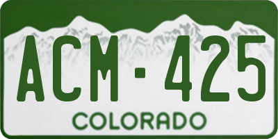 CO license plate ACM425