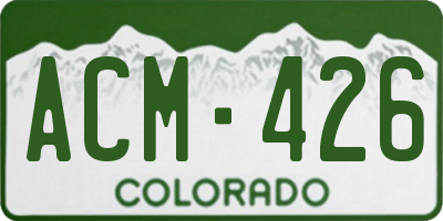 CO license plate ACM426