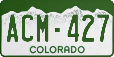 CO license plate ACM427