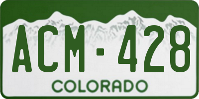 CO license plate ACM428