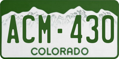 CO license plate ACM430
