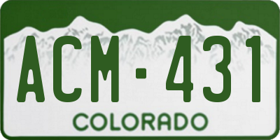 CO license plate ACM431