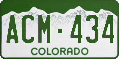 CO license plate ACM434
