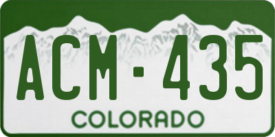 CO license plate ACM435
