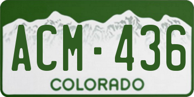 CO license plate ACM436