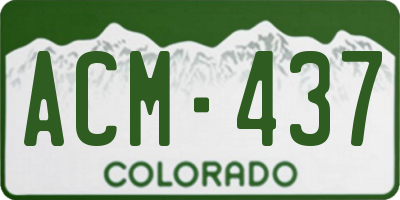 CO license plate ACM437