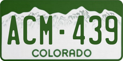 CO license plate ACM439