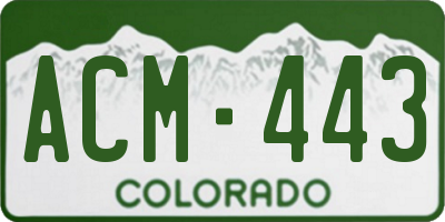 CO license plate ACM443