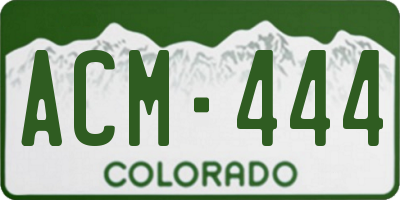 CO license plate ACM444