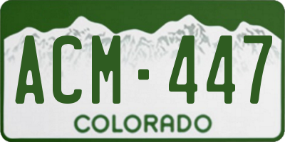 CO license plate ACM447