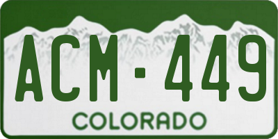 CO license plate ACM449