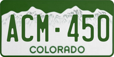 CO license plate ACM450