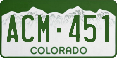 CO license plate ACM451