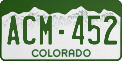 CO license plate ACM452