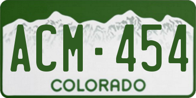 CO license plate ACM454