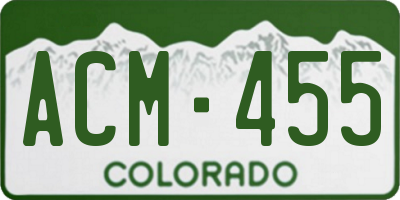 CO license plate ACM455