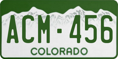 CO license plate ACM456