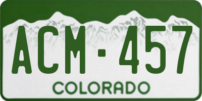 CO license plate ACM457