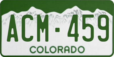 CO license plate ACM459