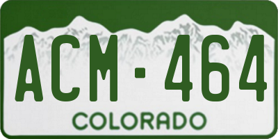 CO license plate ACM464