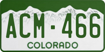 CO license plate ACM466