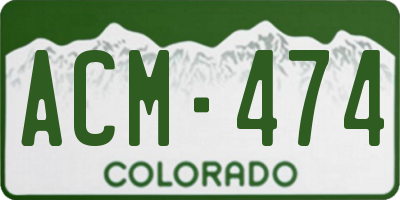 CO license plate ACM474