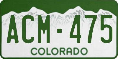 CO license plate ACM475