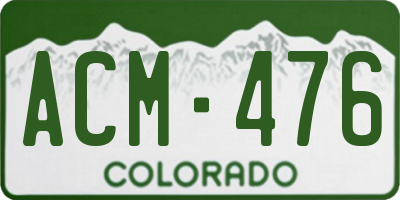 CO license plate ACM476