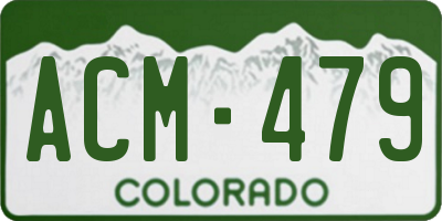 CO license plate ACM479
