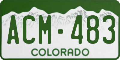 CO license plate ACM483