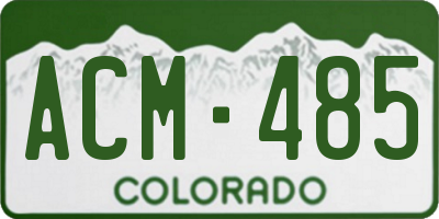 CO license plate ACM485