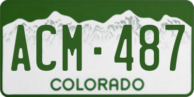 CO license plate ACM487