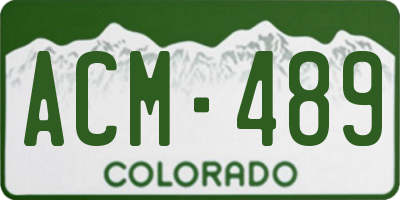 CO license plate ACM489