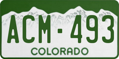 CO license plate ACM493