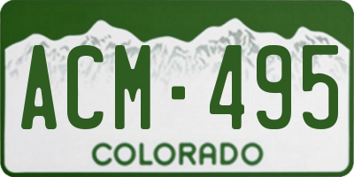 CO license plate ACM495