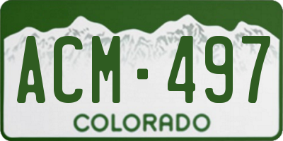 CO license plate ACM497
