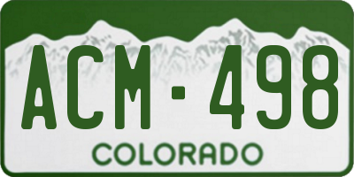 CO license plate ACM498